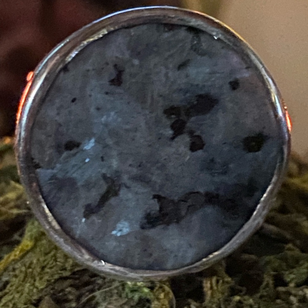 SILPADA Sterling Silver and Black/gray Stone Ring 7-1/2